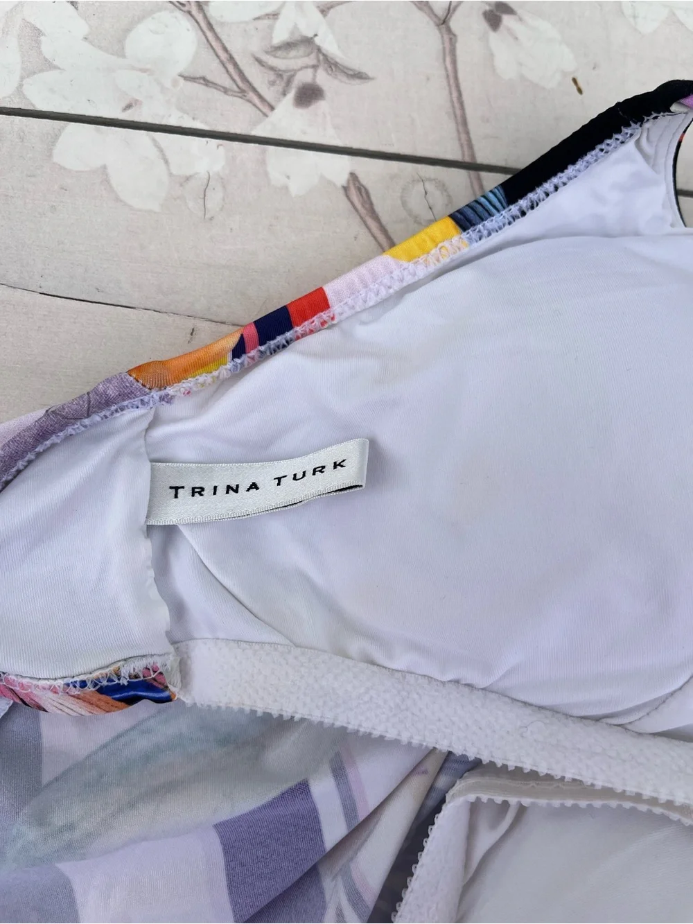 Trina Turk Pink Floral Multicolor Swim Top